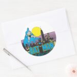 Batman Letters Classic Round Sticker