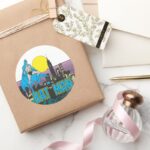 Batman Letters Classic Round Sticker