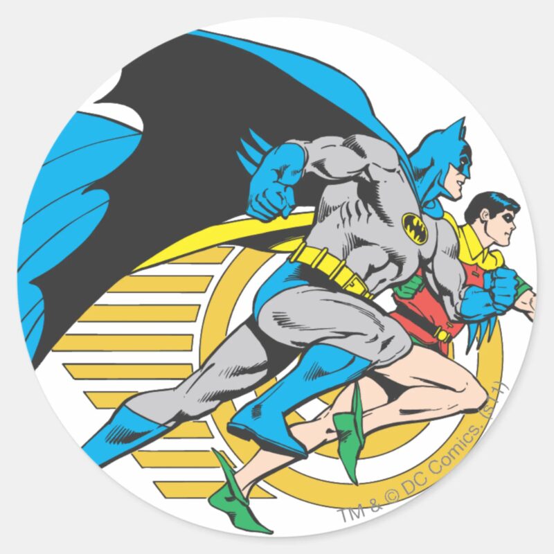 Batman Robin Profile Classic Round Sticker Batman Robin Profile Classic Round Sticker
