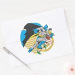Batman Robin Profile Classic Round Sticker