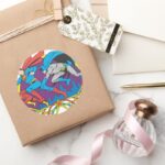 Batman Superman Flash Classic Round Sticker