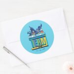 Batman All About The Team Classic Round Sticker