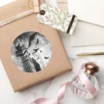 Batman Bats Flying Through Gotham Classic Round Sticker