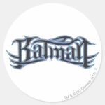 Batman Blue Black Letters Logo Classic Round Sticker