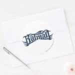 Batman Blue Black Letters Logo Classic Round Sticker