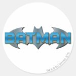 Batman Blue Name Logo Classic Round Sticker