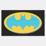 Batman Cyan Stripes Symbol Rectangular Sticker