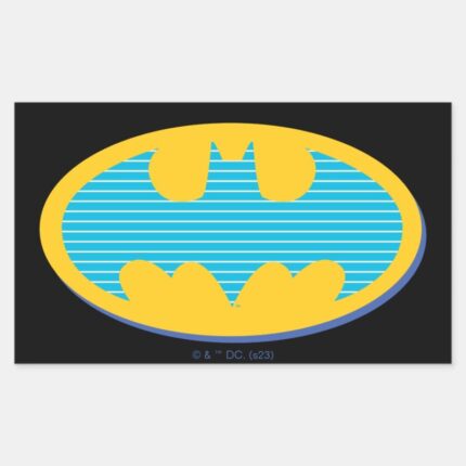 Batman Cyan Stripes Symbol Rectangular Sticker