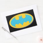 Batman Cyan Stripes Symbol Rectangular Sticker