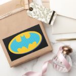 Batman Cyan Stripes Symbol Rectangular Sticker