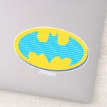 Batman Cyan Stripes Symbol Sticker