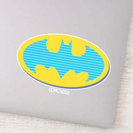 Batman Cyan Stripes Symbol Sticker
