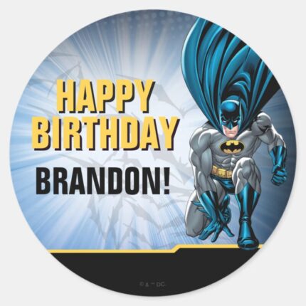 Batman Happy Birthday Classic Round Sticker