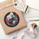 Batman Harley Quinn Winking With Mallet Classic Round Sticker