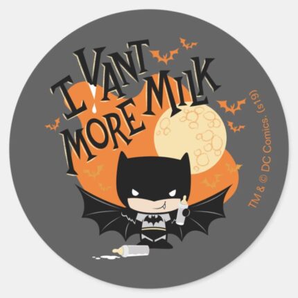 Batman I Vant More Milk Classic Round Sticker
