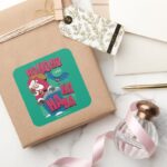 Batman Joker Santa Claus Climbing Out Chimney Square Sticker