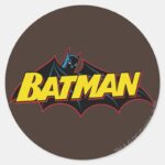 Batman Old School Logo Classic Round Sticker