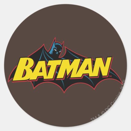 Batman Old School Logo Classic Round Sticker