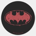 Batman Oozing Red Bat Logo Classic Round Sticker