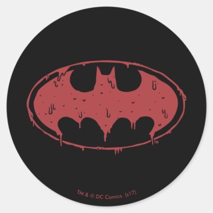 Batman Oozing Red Bat Logo Classic Round Sticker