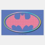 Batman Pink Polka Dot Logo Rectangular Sticker