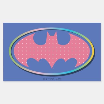 Batman Pink Polka Dot Logo Rectangular Sticker