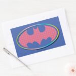 Batman Pink Polka Dot Logo Rectangular Sticker