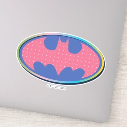 Batman Pink Polka Dot Logo Sticker
