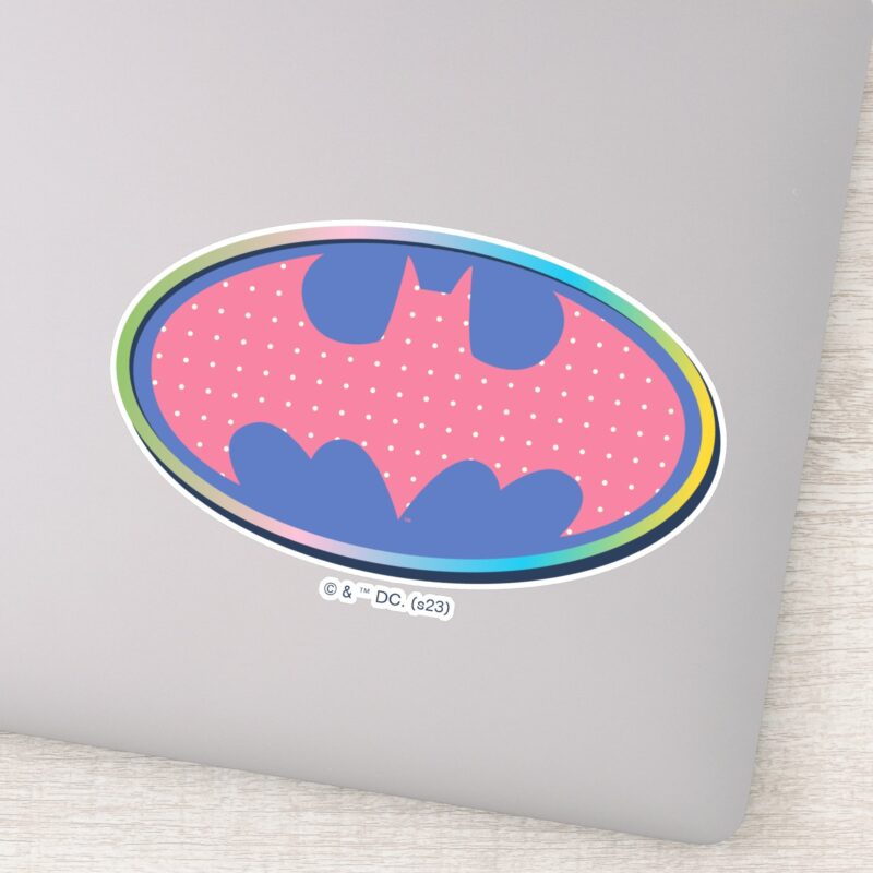 Batman Pink Polka Dot Logo Sticker Batman Pink Polka Dot Logo Sticker