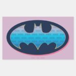 Batman Pink Blue Symbol Rectangular Sticker