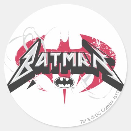 Batman Red And Black Logo Classic Round Sticker