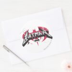 Batman Red And Black Logo Classic Round Sticker