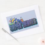Batman Team Super Heroes Rectangular Sticker