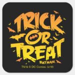 Batman Trick Or Treat Square Sticker