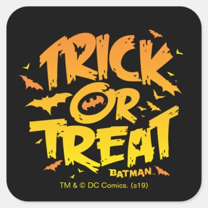Batman Trick Or Treat Square Sticker