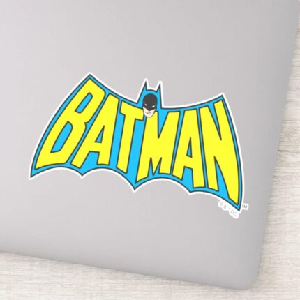 Batman Vintage Yellow Blue Logo Sticker