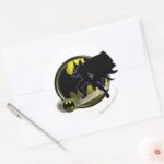 Batman And Circle Logo Classic Round Sticker