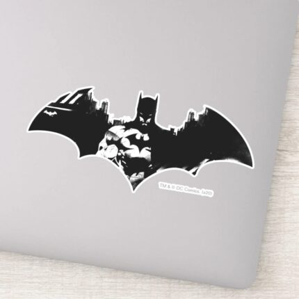 Batman And Gotham Silhouette Bat Logo Sticker