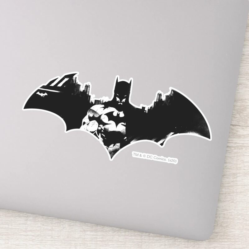 Batman And Gotham Silhouette Bat Logo Sticker Batman And Gotham Silhouette Bat Logo Sticker
