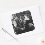 Batman And Robin In Batcycle Square Sticker