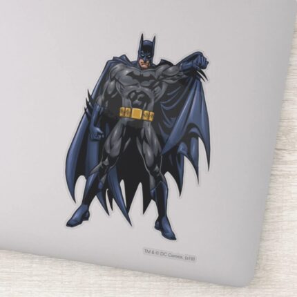 Batman Holds Up Cape Sticker