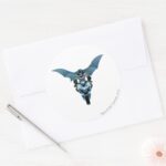 Batman On Bike With Cape Classic Round Sticker