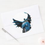 Batman On Cycle Classic Round Sticker