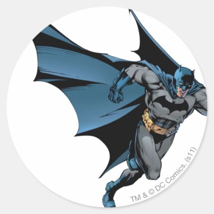 Batman Runs With Gusto Classic Round Sticker