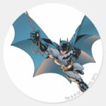 Batman Swing Into Action Classic Round Sticker