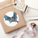 Batman Swing Into Action Classic Round Sticker