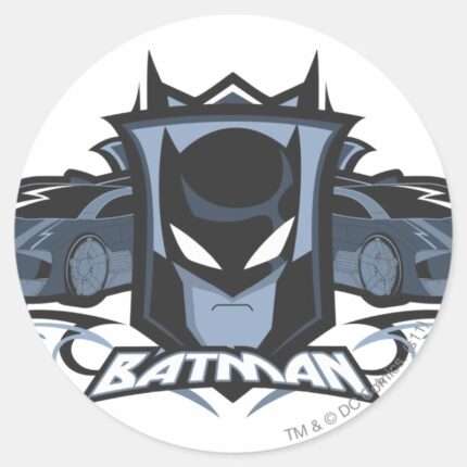 Batman With Batmobiles Classic Round Sticker