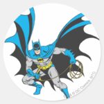 Batman With Rope Classic Round Sticker