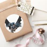 Batman Yells And Lunges Classic Round Sticker