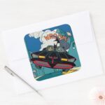 Batmobile Wroom Square Sticker